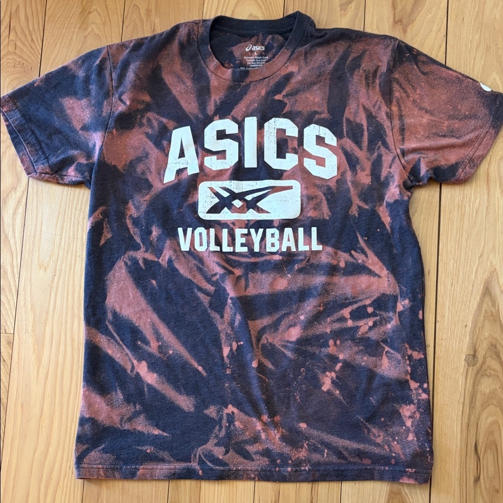 ASICS Navy Bleach Dye Volleyball Tee